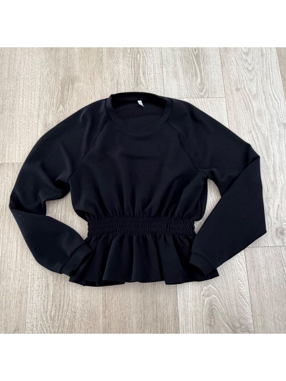 Halara black peplum long sleeve top